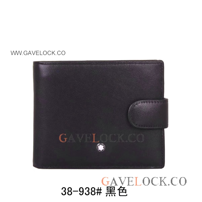 Montblanc Men's Leather Wallet Short Buckle Version